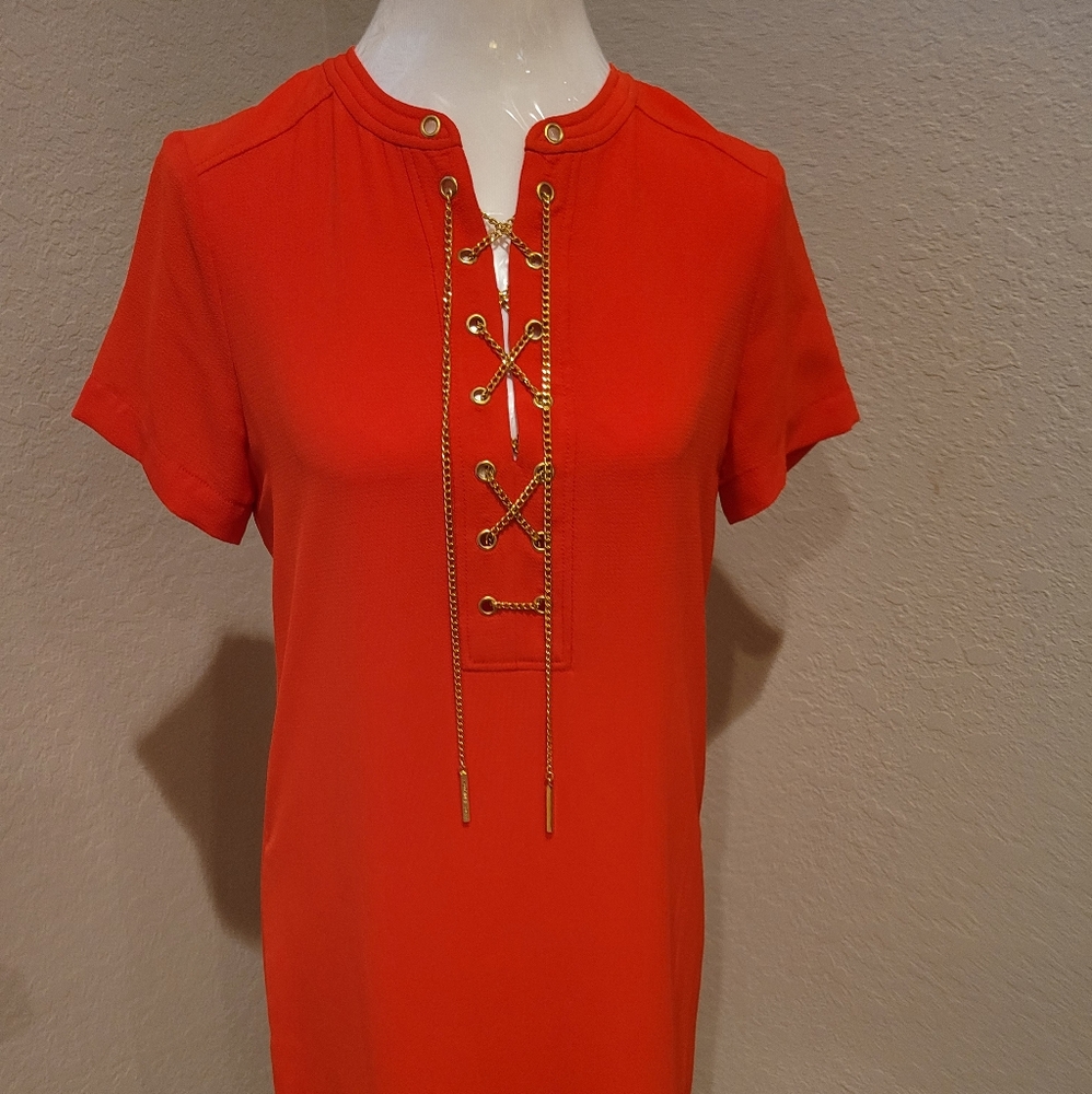 NWT Michael Kors Coral Chain Dress Size Small